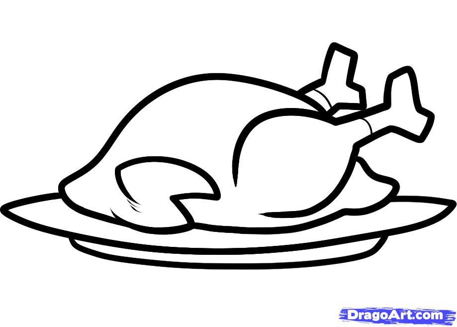 Cooked Turkey Drawing - Cliparts.co