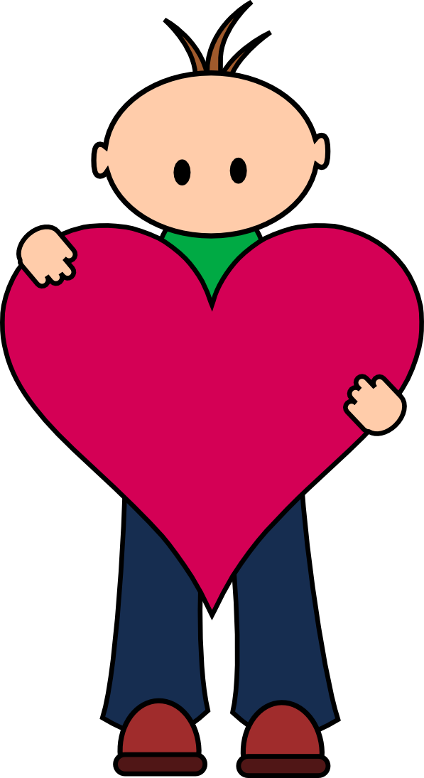 Free Valentine's Day Digital Stamp - Boy with Heart Free Digital ...