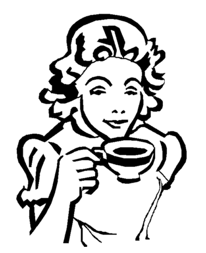Mother's Day Coloring pages | BlueBonkers - Mother drinking coffee ...