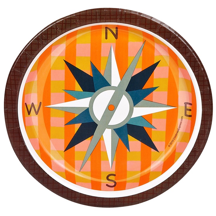 Compass plates for camping party | camping | Pinterest