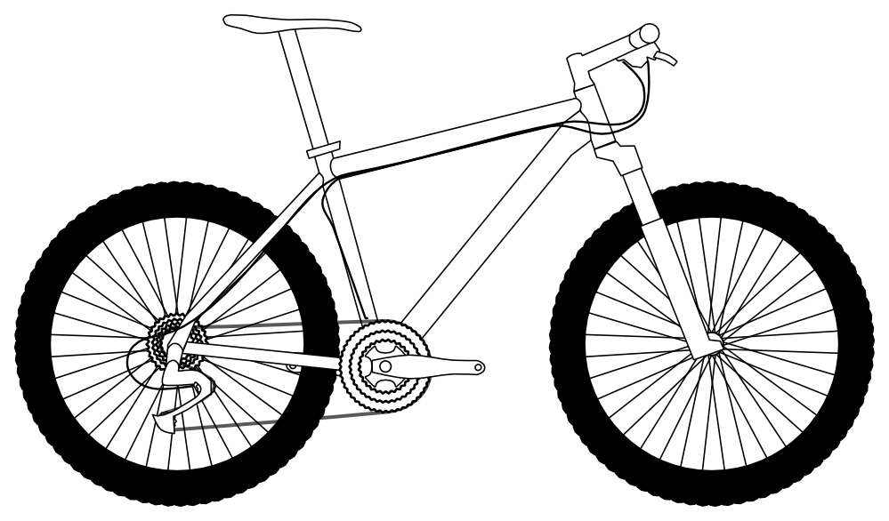 bicycle clipart black and white - photo #22