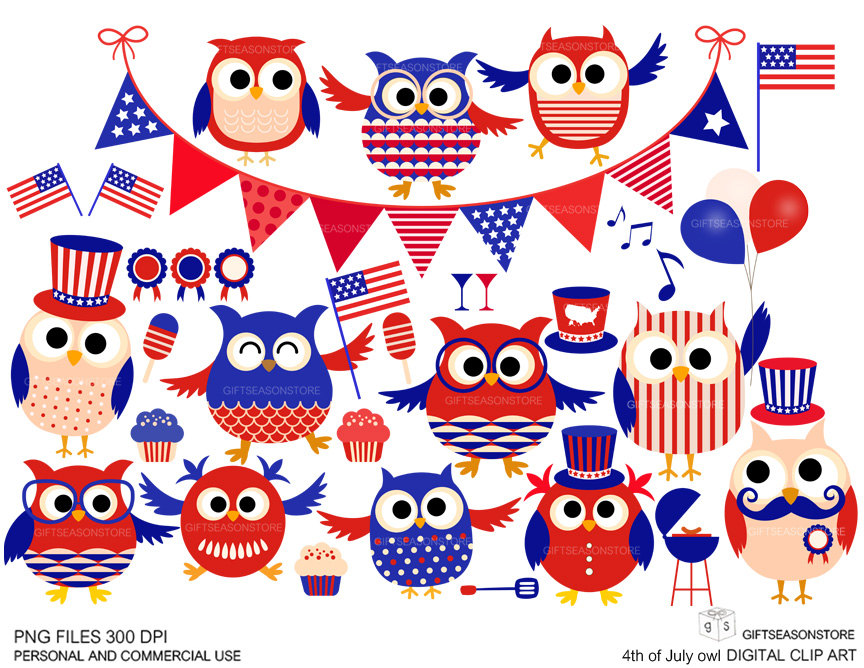 Popular items for 4th of july clip art on Etsy
