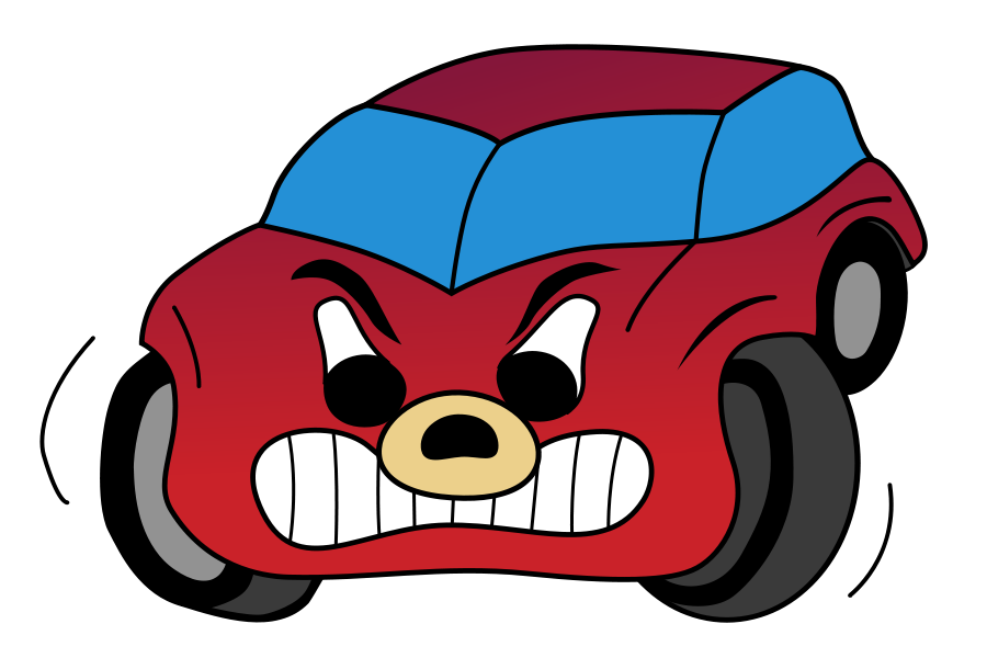 Comic Red Angry Car Clipart, vector clip art online, royalty free ...