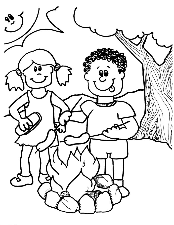Cowboy Campfire Coloring Page Images & Pictures - Becuo