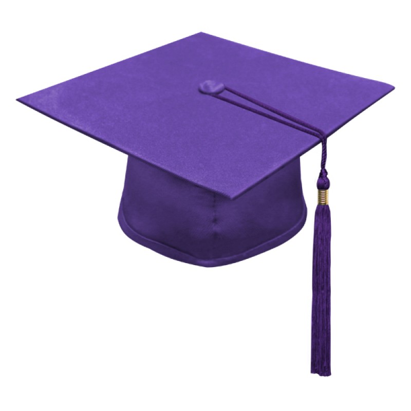 Matte Purple High School Cap & Tassel - Graduation Shop