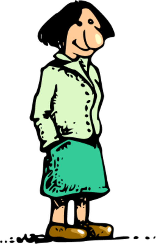 woman standing with big nose - vector Clip Art