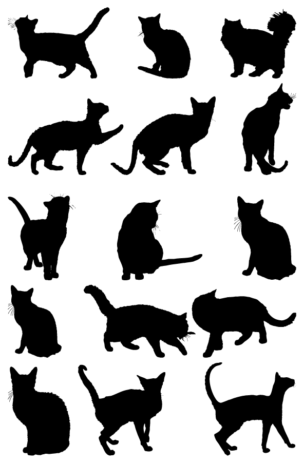 Free Cat Silhouettes Collection Vector » TitanUI