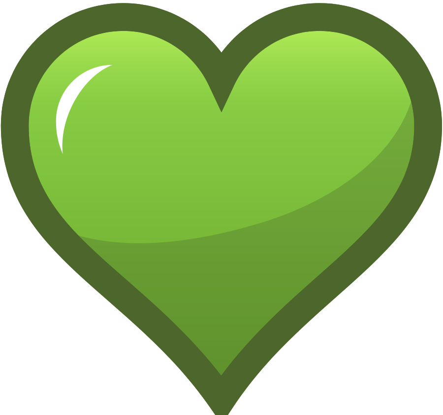 Green Heart Icon SVG Vector file, vector clip art svg file ...