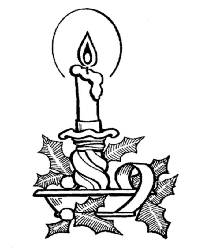 Christmas Candles Coloring pages - Traditional Christmas Candle ...