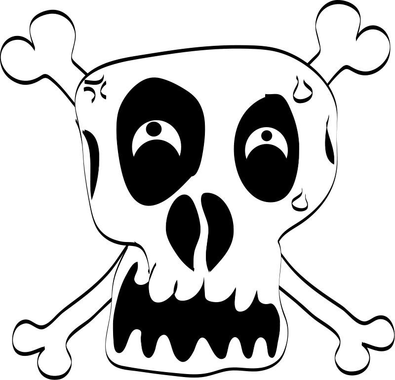 Freehand Funny Skull Free Vector / 4Vector