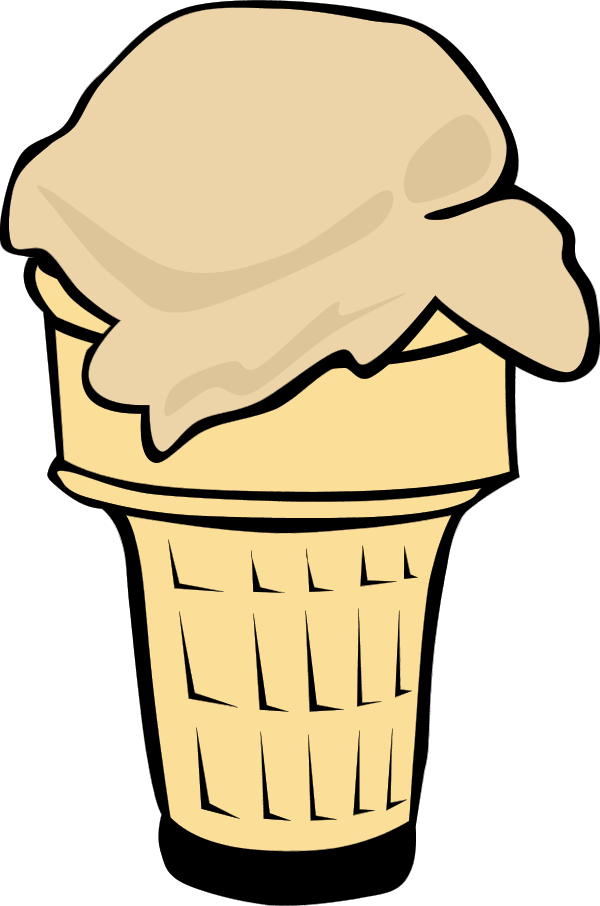 Vanilla Ice Cream Cone - vector Clip Art