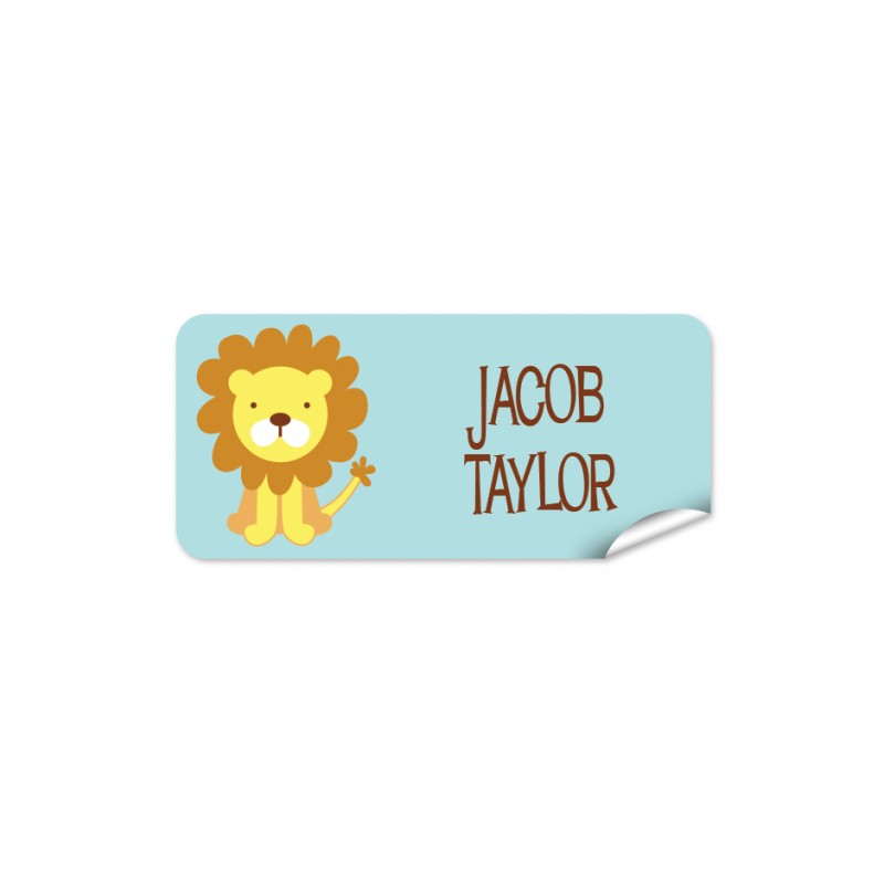 Name Label Rectangle with Cute Lion - Rectangle Labels - Name ...