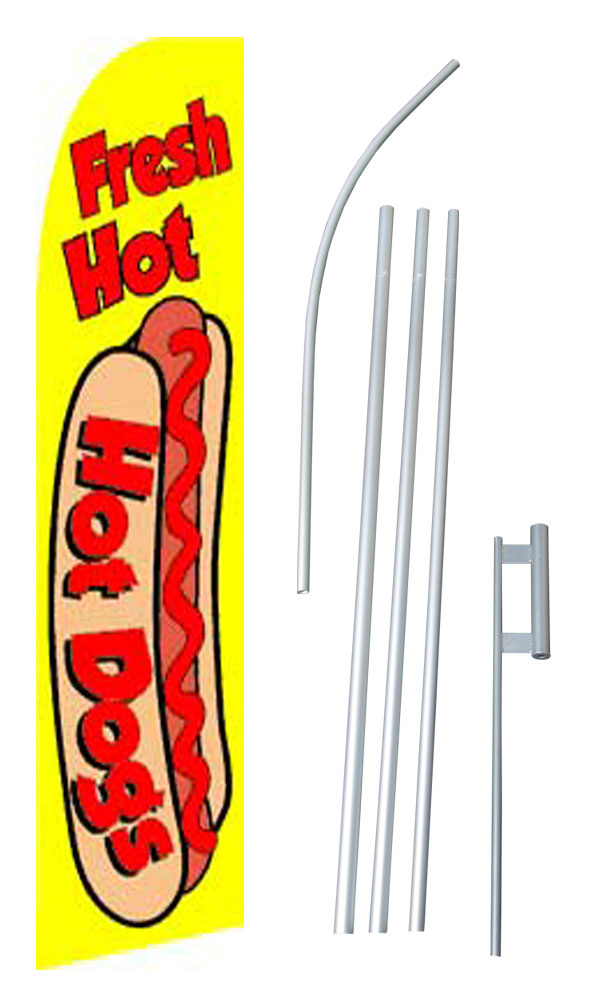 Fresh Hot Dogs Feather Banner Sign Kit by NEOPlex on Sale $79.95