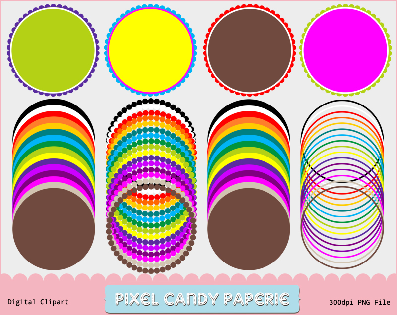 Free Rainbow Border Clip Art - Round Photo Frames | Pixel Candy ...