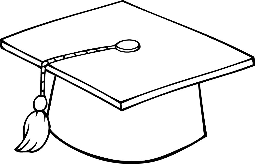 printable sheet of black and white graduation cap - Coloring Point ...