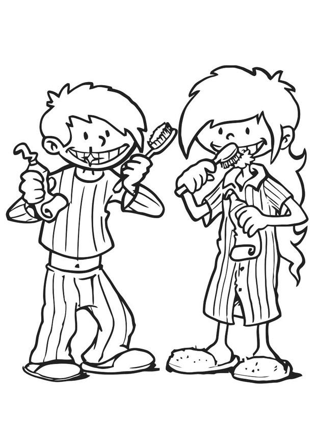 Brushing Teeth Coloring Page Images & Pictures - Becuo
