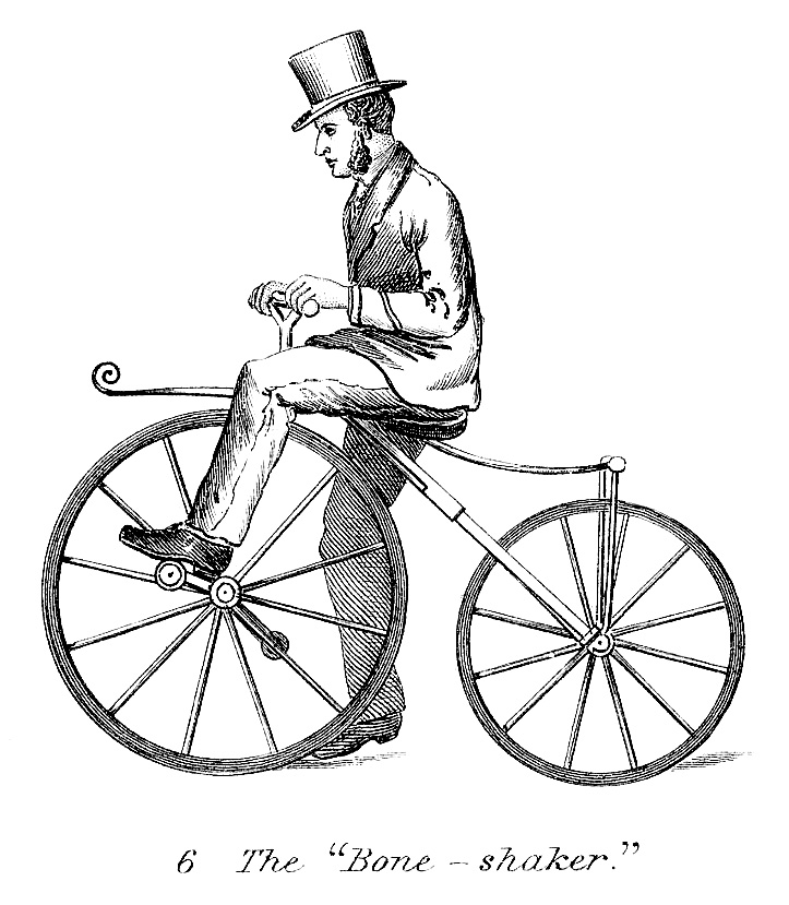 Vintage Clip Art - Man on Early Bicycle - Steampunk - The Graphics ...