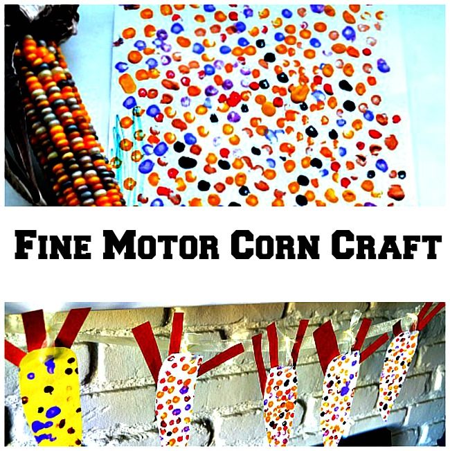 Thanksgiving Crafts for Kids : Fine Motor Corn Art | Kids Play Box