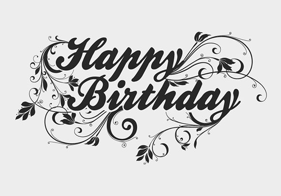 happy birthday text black png | Happy Birthday Type - Free Vector ...
