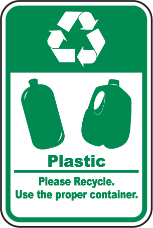 Plastic Recycle Sign by SafetySign.com - J4506