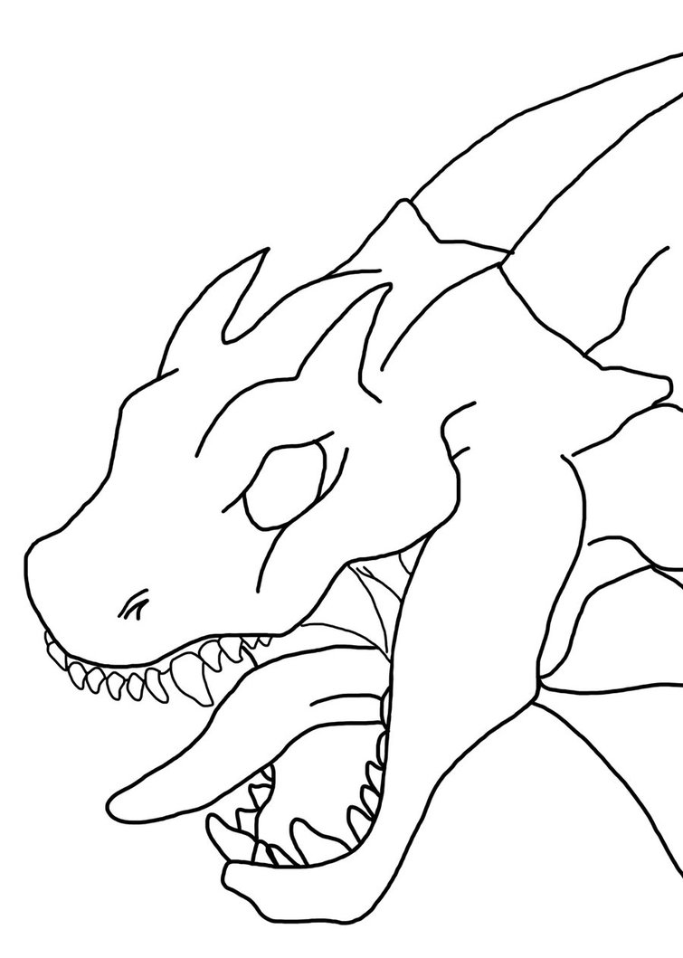 Dragon head-Lineart by Machopeur on deviantART