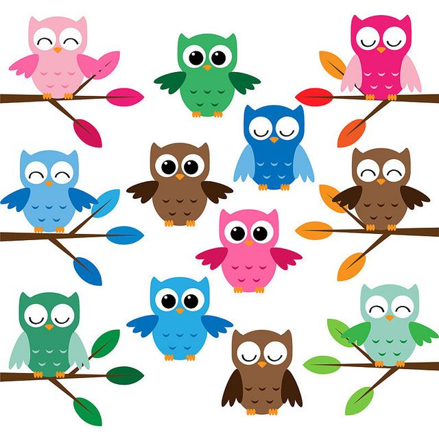 Free Owl Clip Art | Cute owls clip art set | Flickr - Photo ...