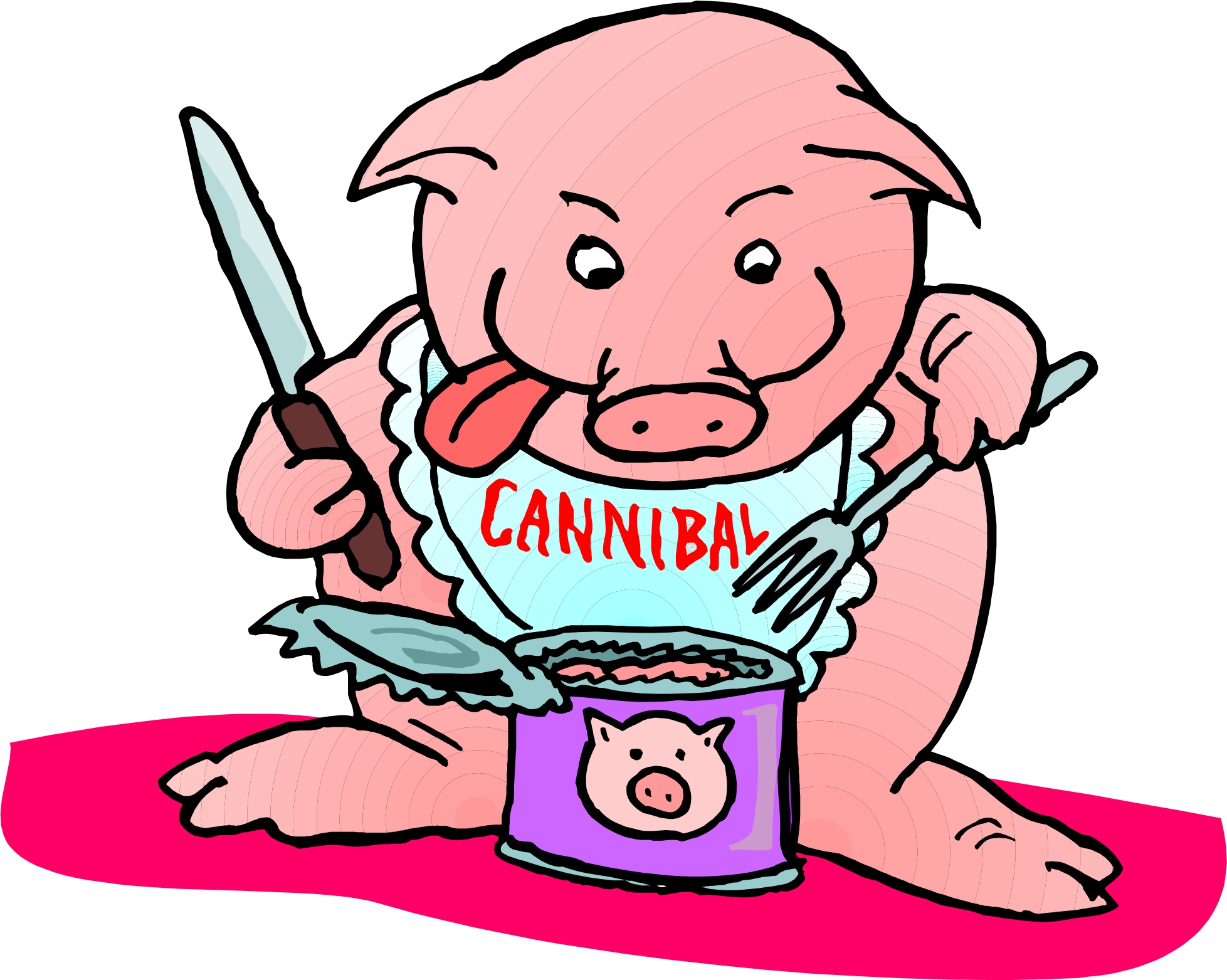 pig eating clipart - photo #4
