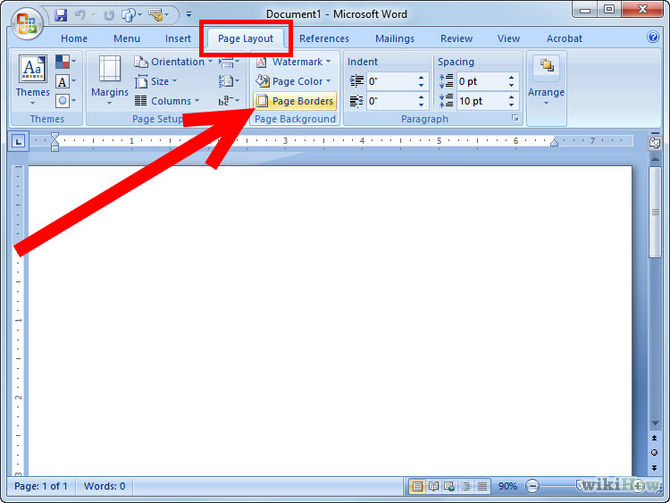 how to add a custom picture page border in word