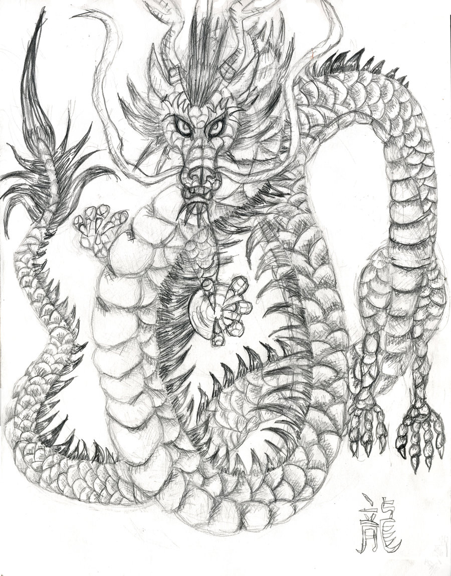 Chinese Dragon BW Ink by OhioErieCanalGirl on DeviantArt