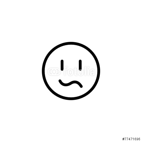 Confused Emoji Trendy Thin Line Icon" Stock image and royalty-free ...