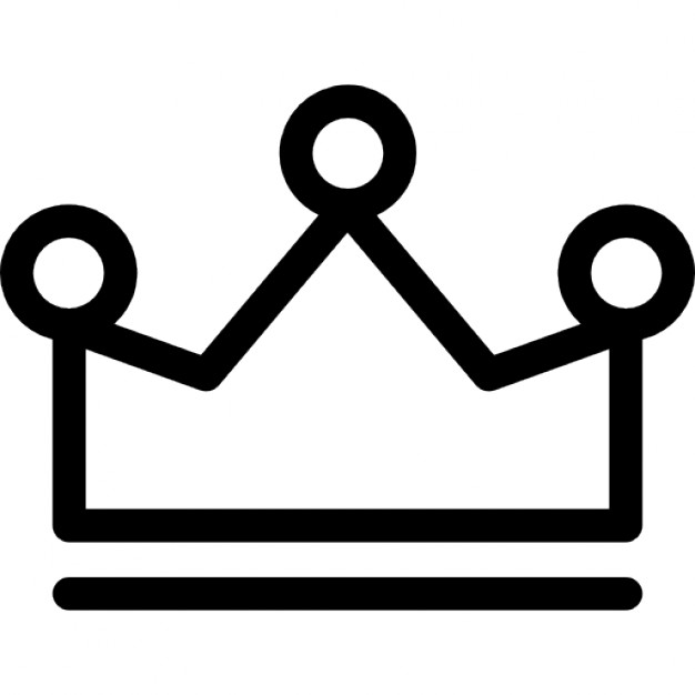 Royal crown outline with three little balls on top Icons | Free ...