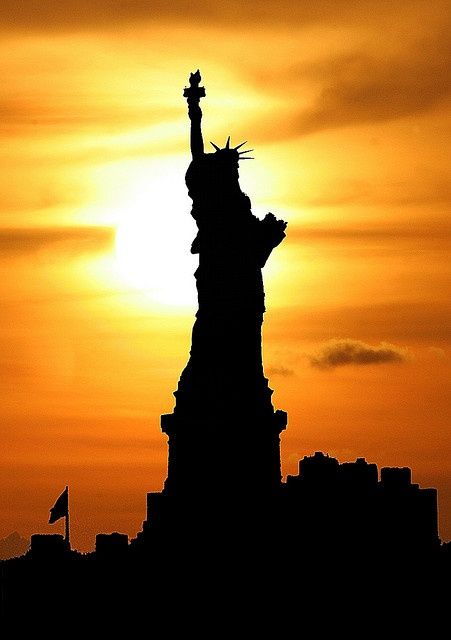 Lady Liberty Silhouette, NY) travel, voyage, adventure, viajes ...