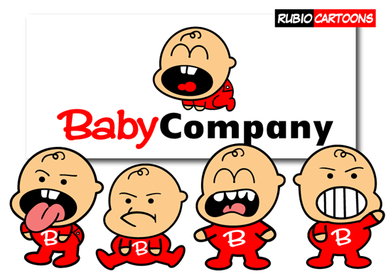 LOGO CARTOON DESIGN FOR BABY WEB CLAIM | Rubio Cartoons