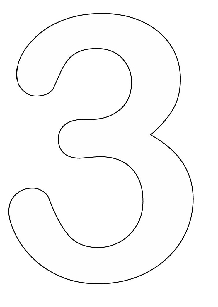 Free coloring pages of the number 3