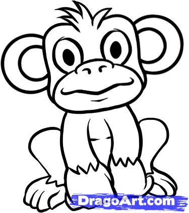 How to Draw a Monkey, Step by Step, Rainforest animals, Animals ...