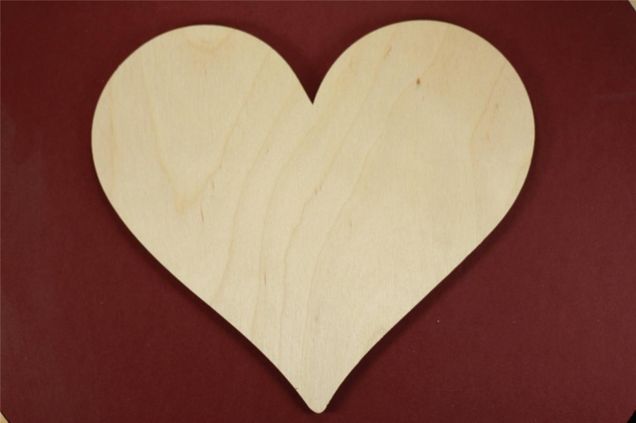 Classic Heart Shape Unfinished Wood Laser Cut Shapes Crafts ...