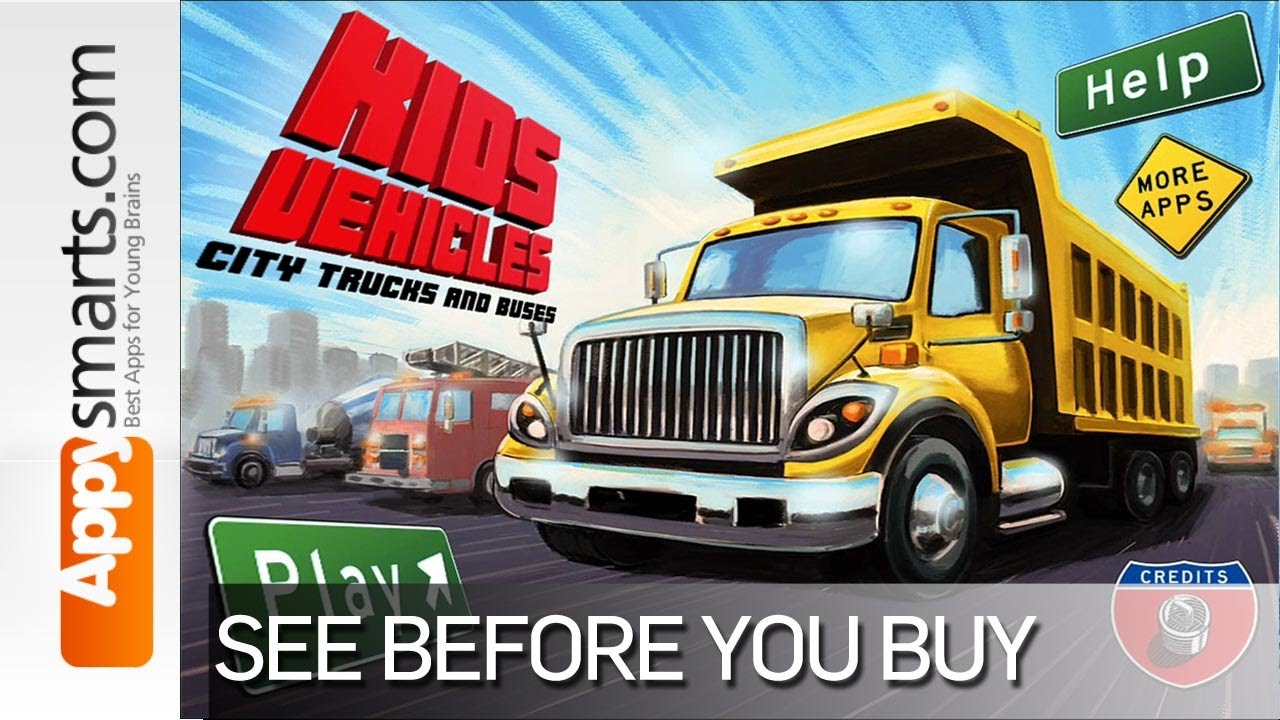 Kids Vehicles: City Trucks & Buses (dump truck, ambulance, fire ...