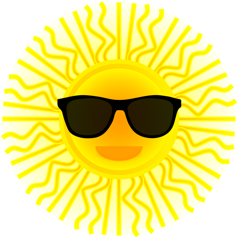 Sun with sunglasses Free Vector / 4Vector