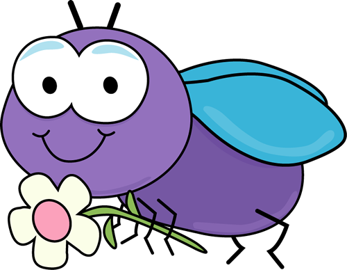Fly with a Flower Clip Art - Fly with a Flower Image