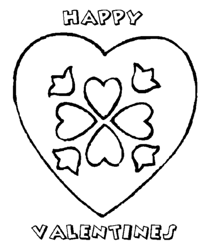 Valentine Heart Printable Coloring Pages - Valentines Cartoon ...