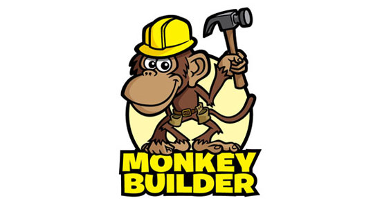 Monkey Construction Worker Cartoon | Logo Design | The Design ...