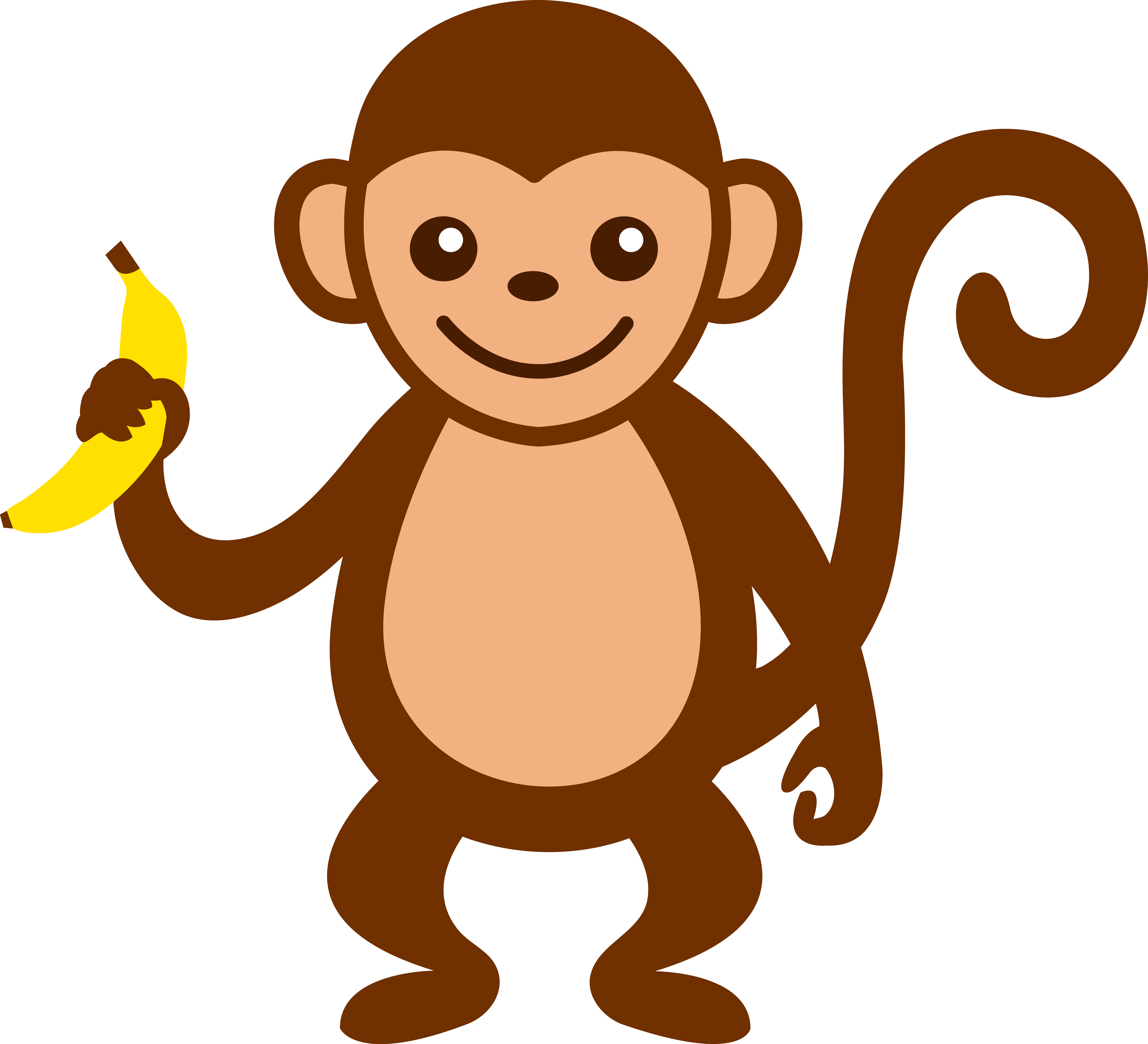 How To Draw A Monkey Eating A Banana Cliparts.co