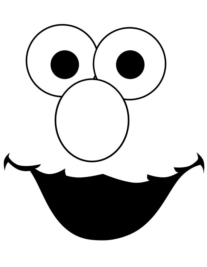 Elmo Face Template Cut Out Coloring Page | Baby birthday | Pinterest