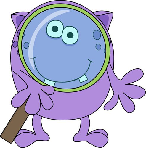 Monster with Magnifying Glass Clip Art - Monster with Magnifying ...