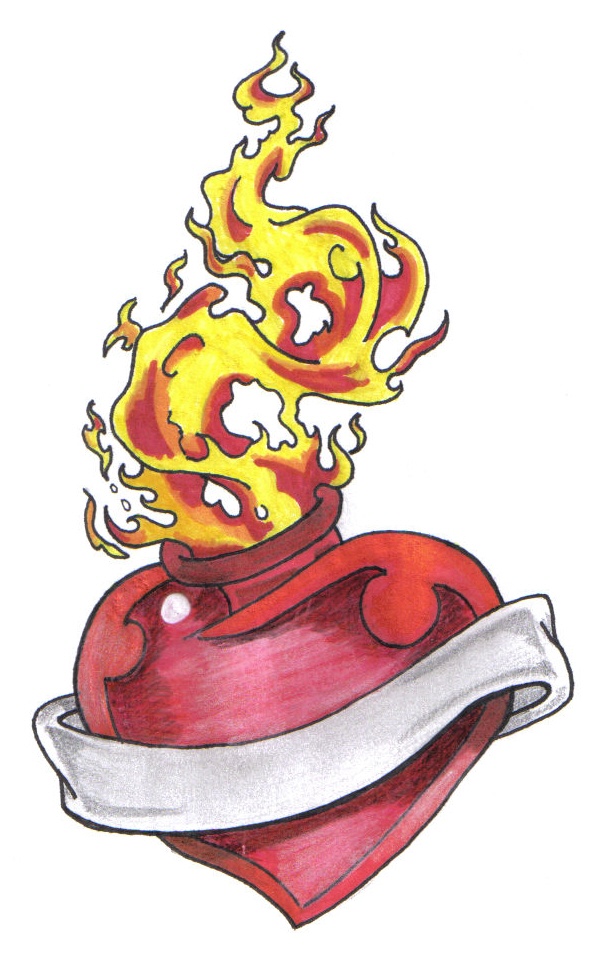 Heart With Flames Tattoo Designs Images & Pictures - Becuo