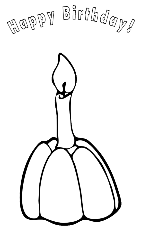 Candle And Birthday Cake Coloring Page - Birthday Coloring pages ...
