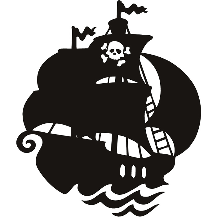 pirate ship clipart black and white - photo #46