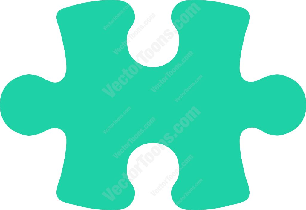Green puzzle piece | Stock Cartoon Graphics | Vector Toons