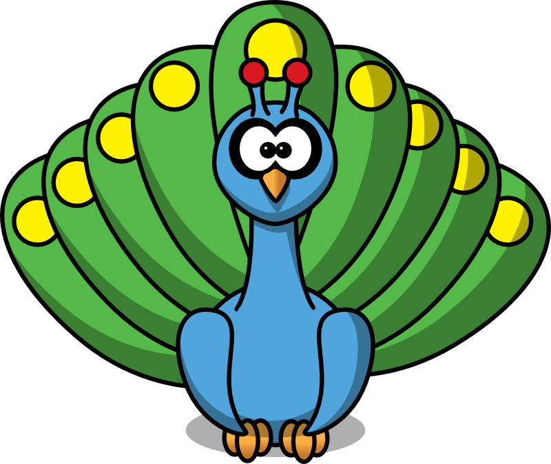 Clipart - Cartoon peacock