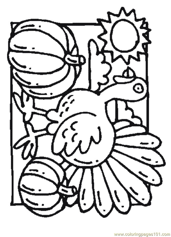 printable coloring page turkey pumpkin color food fruits | thingkid.